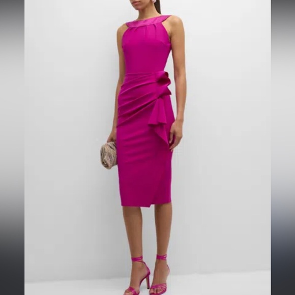 Chiara Boni La Petite Robe Sleeveless‎ Ruffle Sheath Dress Size 38 - Picture 3 of 12